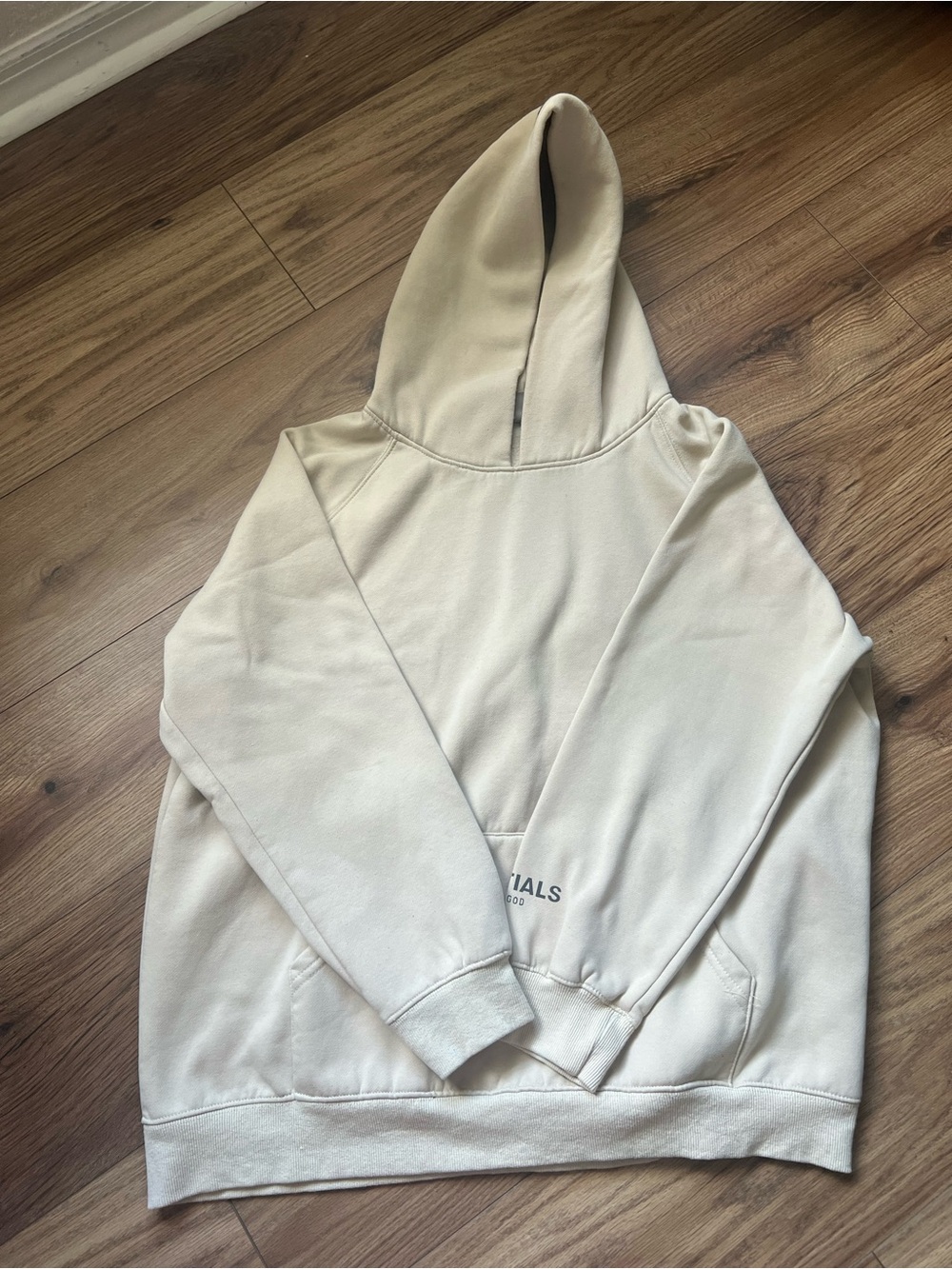 Fear of God Essentials Cream Hooded Sweatshirt Flawed